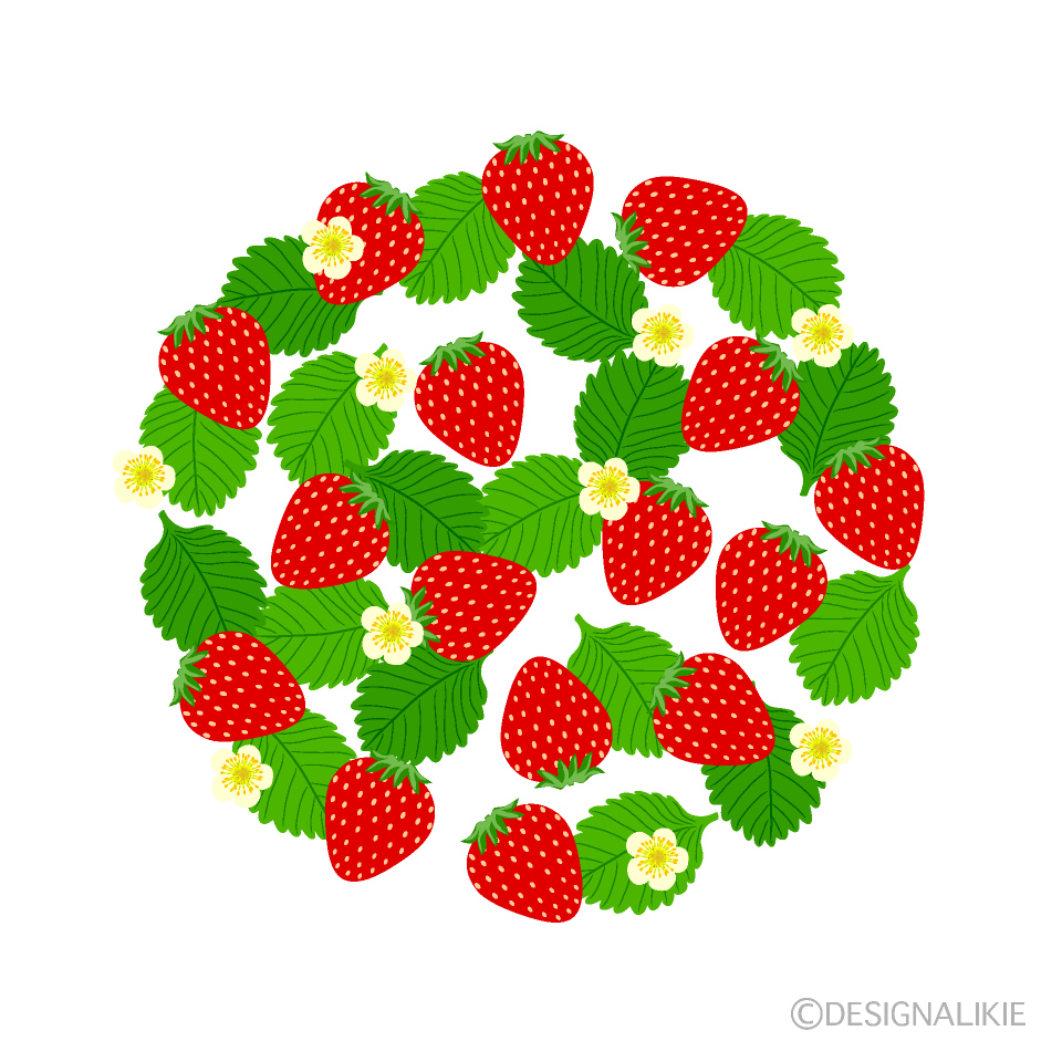 苺と花サークル