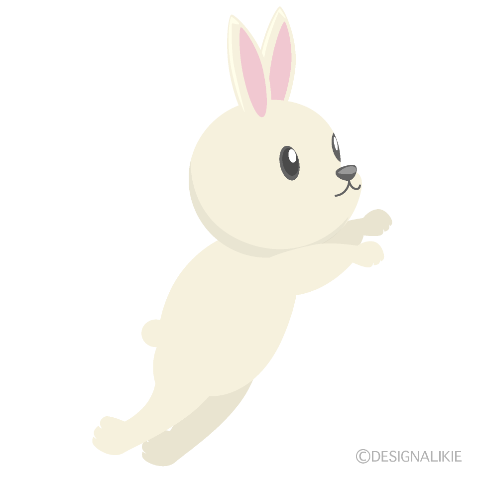 ジャンプするかわいいウサギ