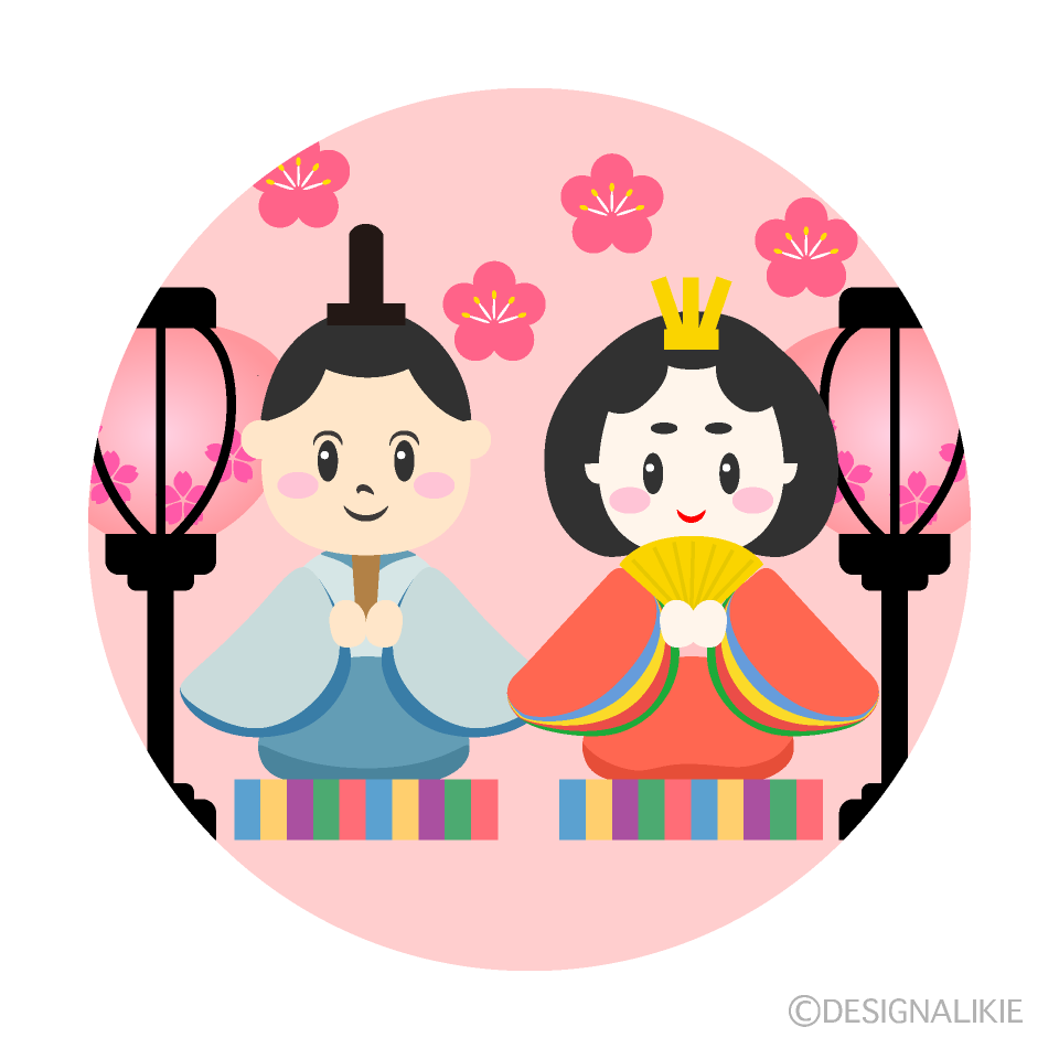 雛人形の丸ラベル