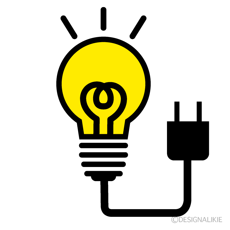 光る電気とコンセント