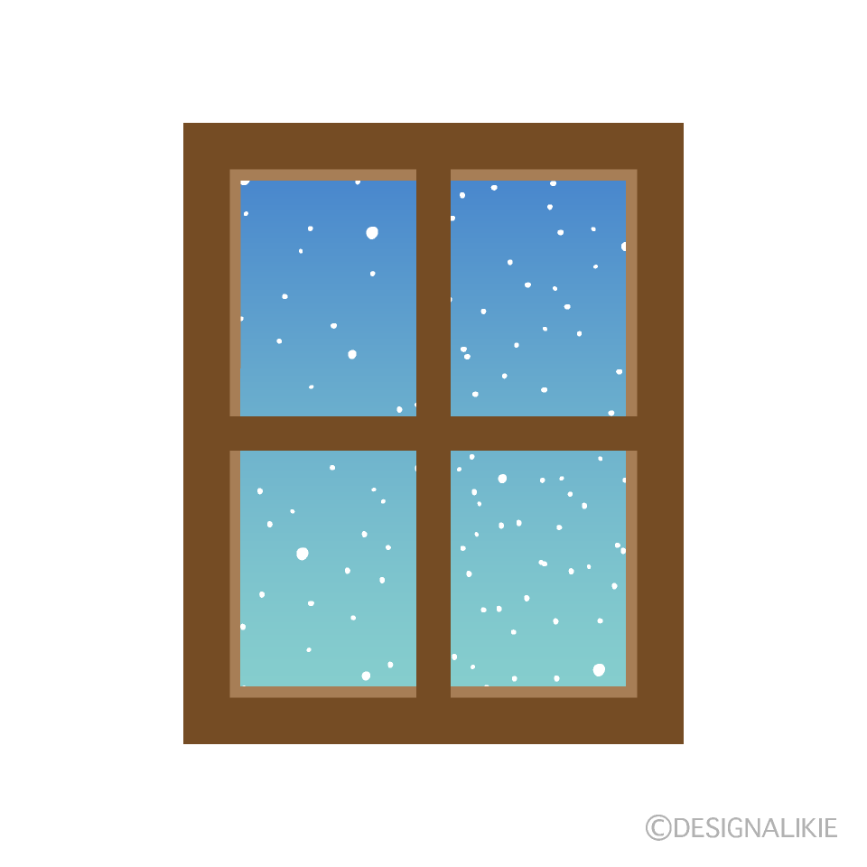 窓の雪風景