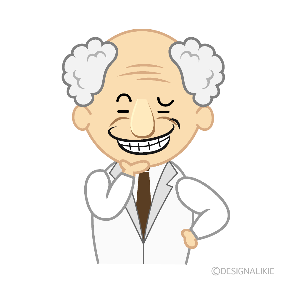 ニヤリ顔の博士
