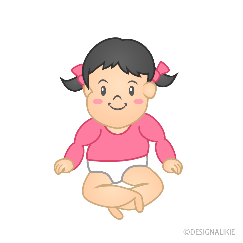 座った女の子赤ちゃん