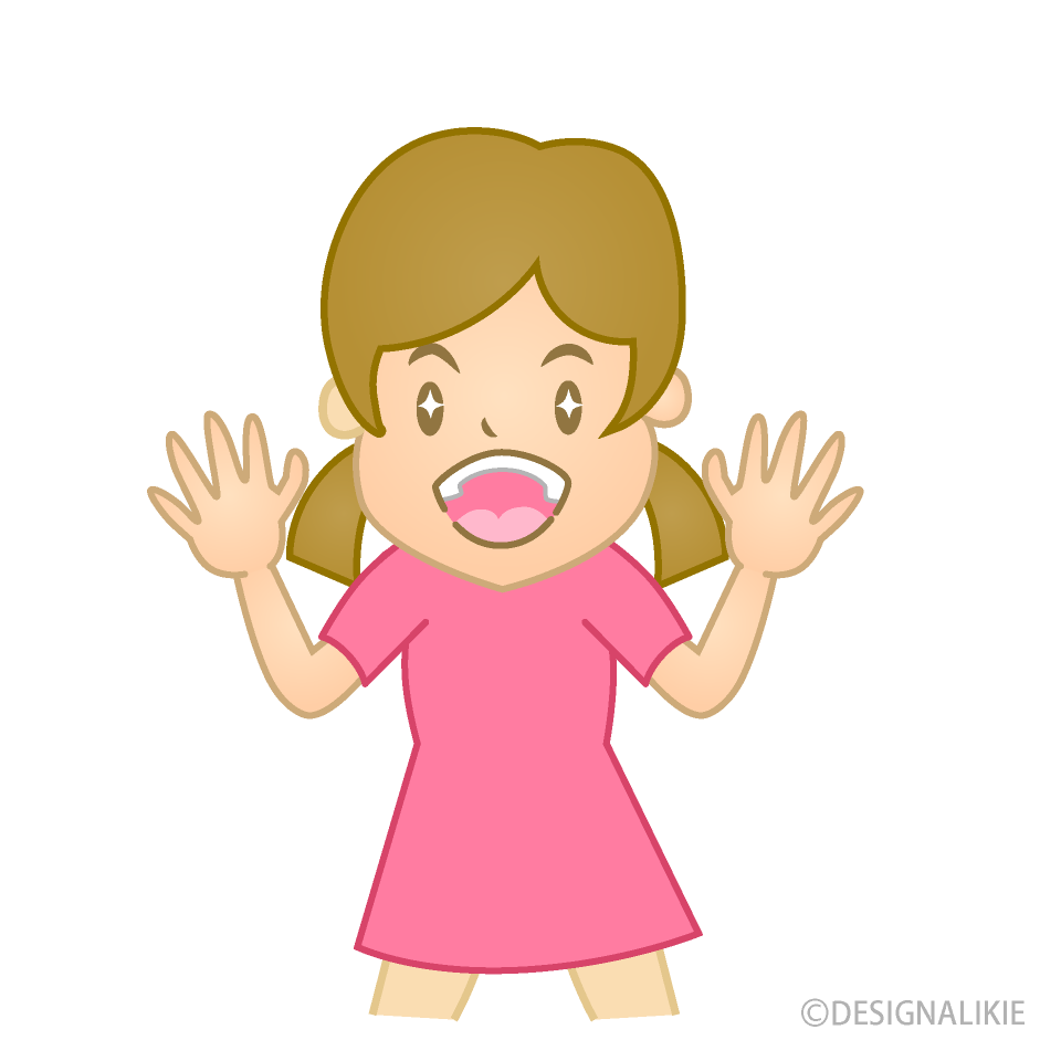 びっくりする女の子