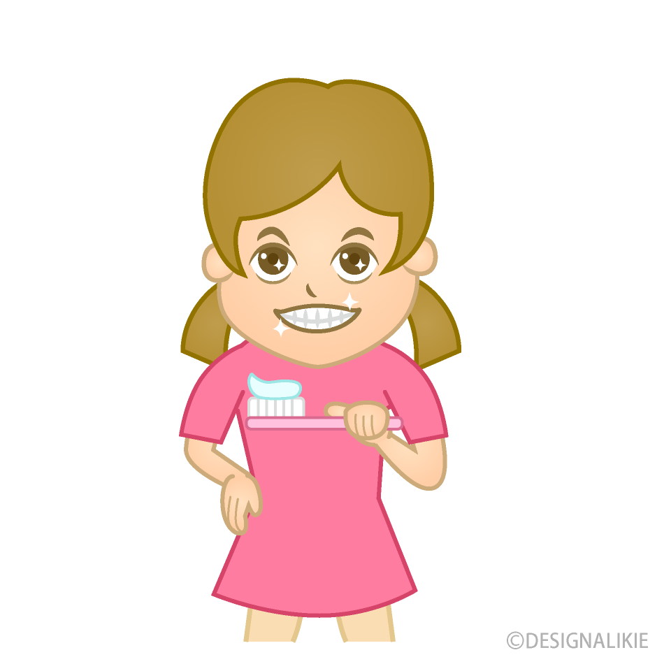 歯を磨く女の子