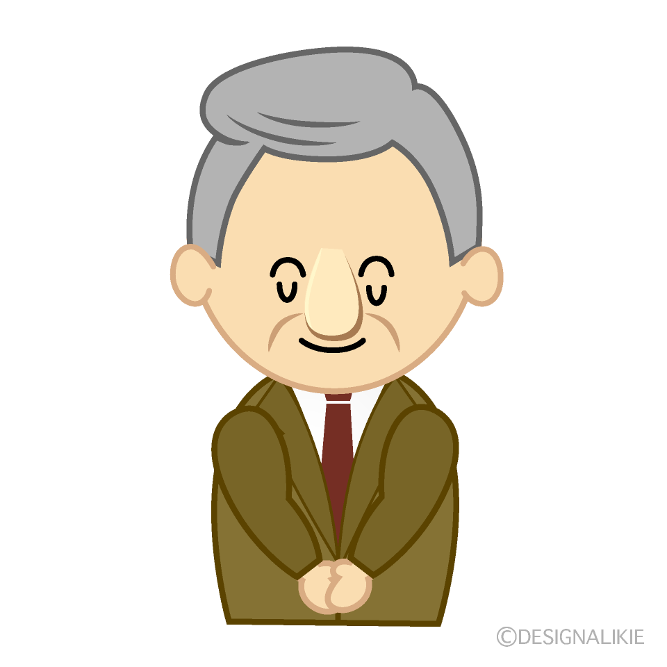 お辞儀する教授
