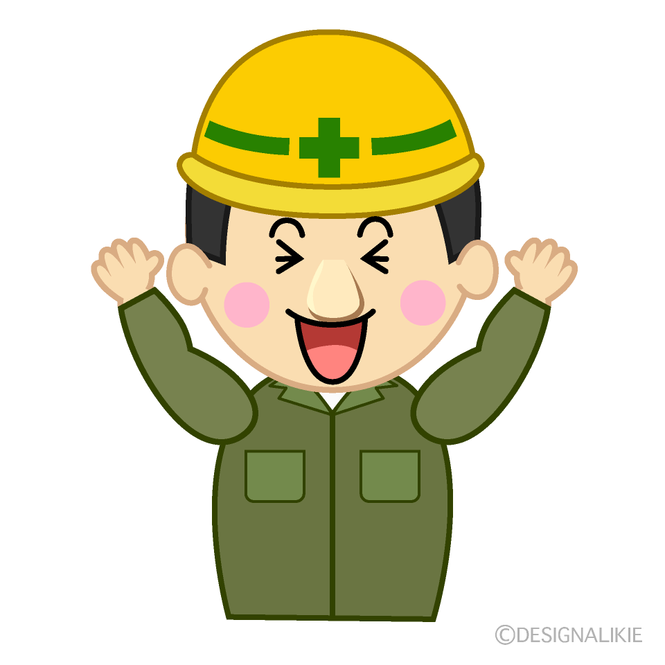 喜ぶ建設作業員