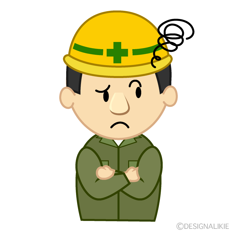 悩む建設作業員