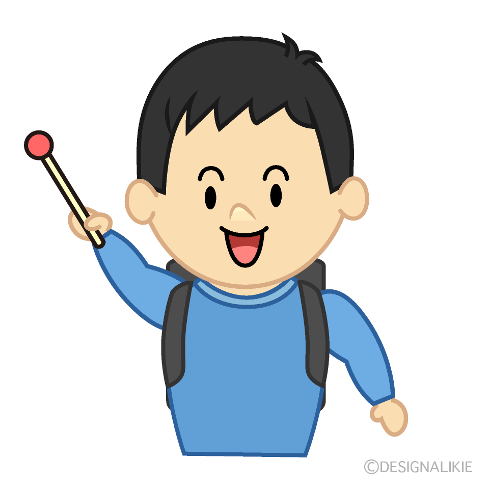 説明する小学生男子