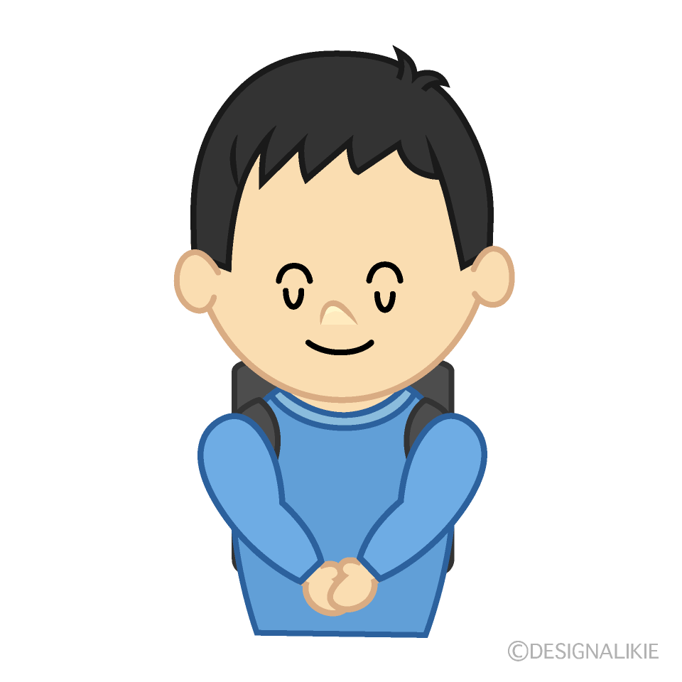 お辞儀する小学生男子