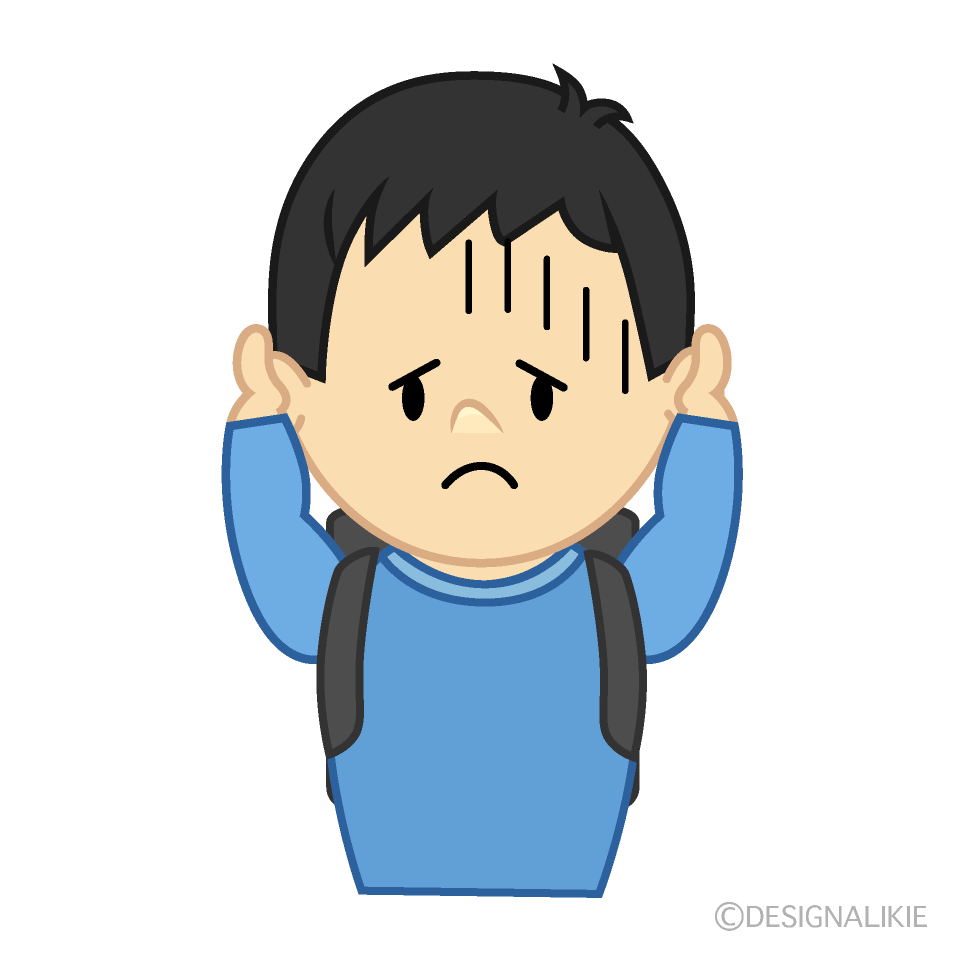 落ち込む小学生男子