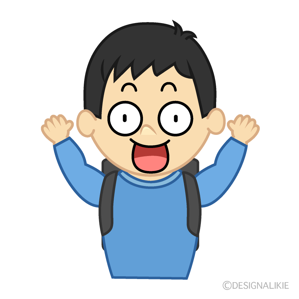 驚く小学生男子