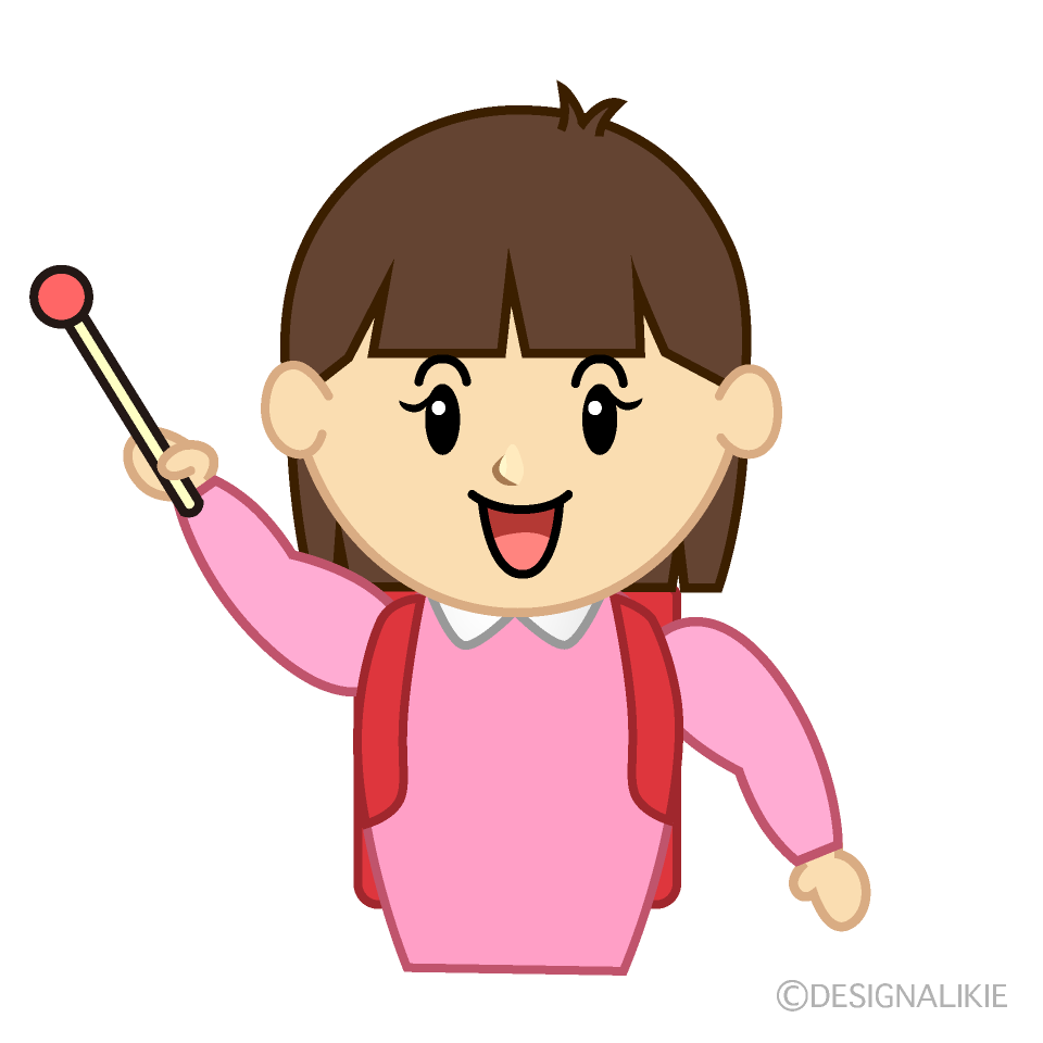 説明する小学生女子
