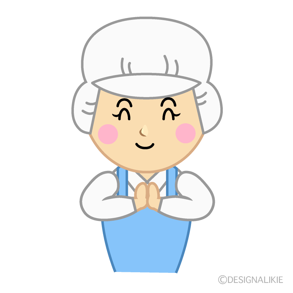 感謝する調理師
