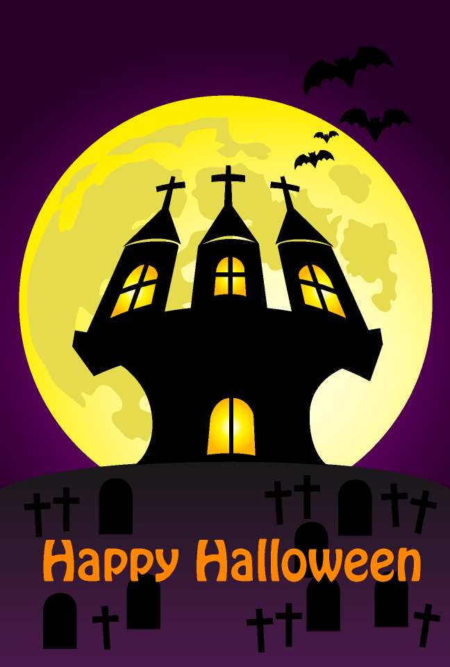 お城のハロウィンカード