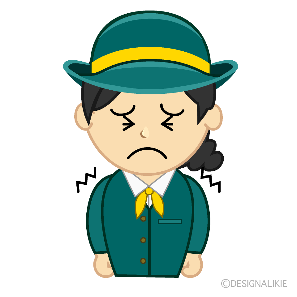 我慢するバスガイド