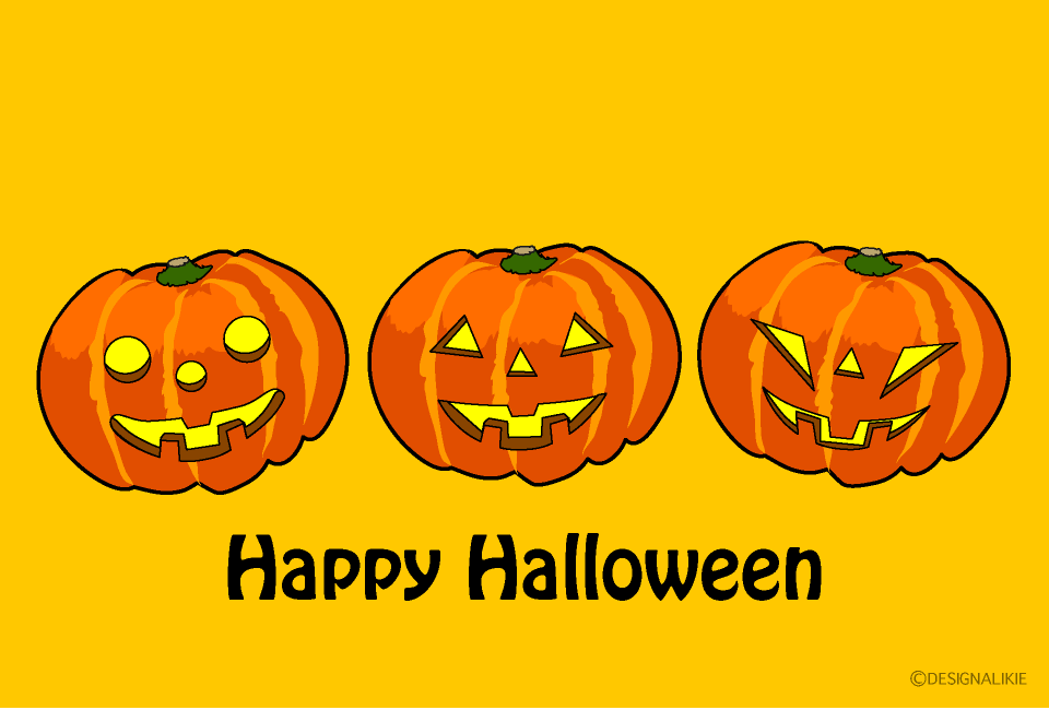 お化けカボチャのハロウィンカード