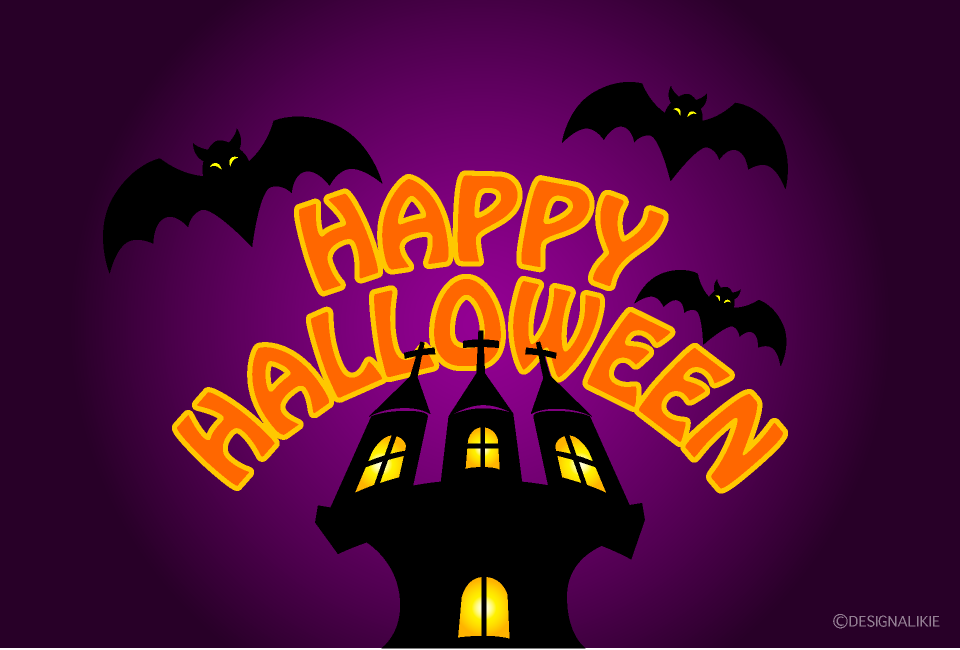 コウモリのハロウィンカード