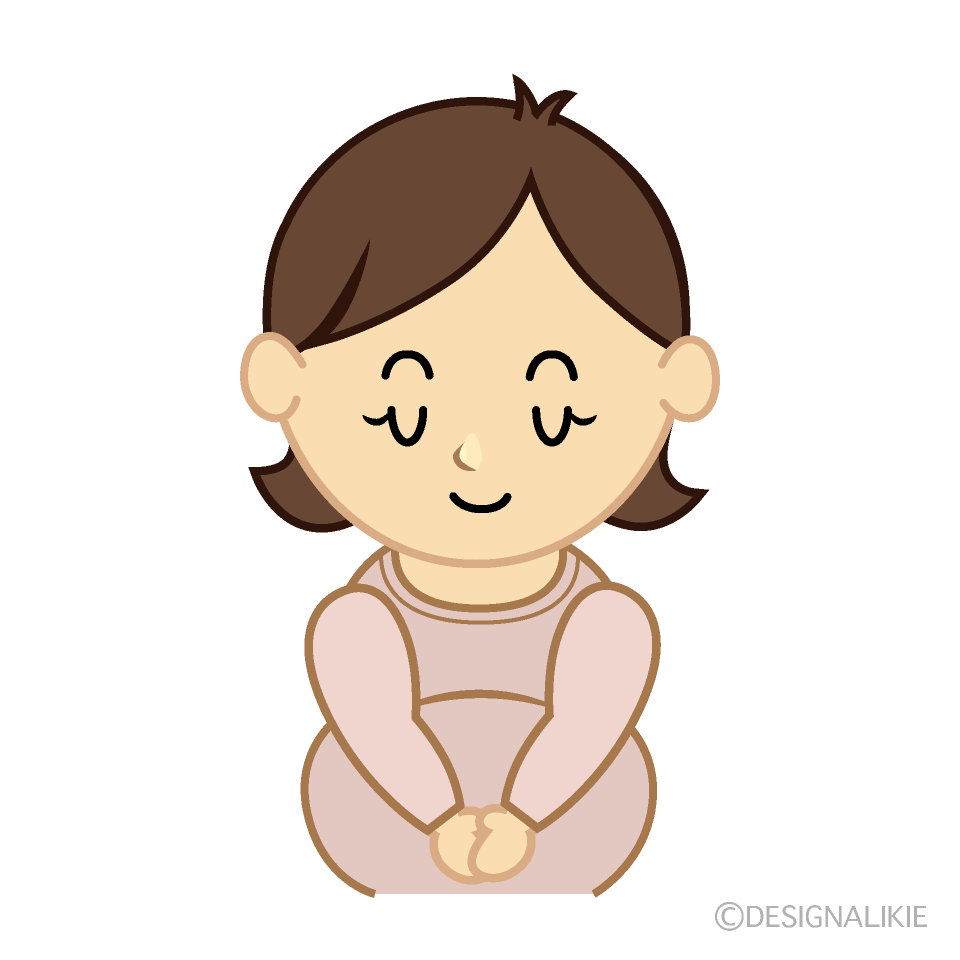 お辞儀する妊婦