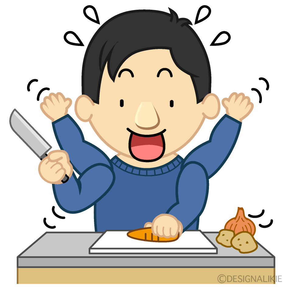 慌てる料理パパ