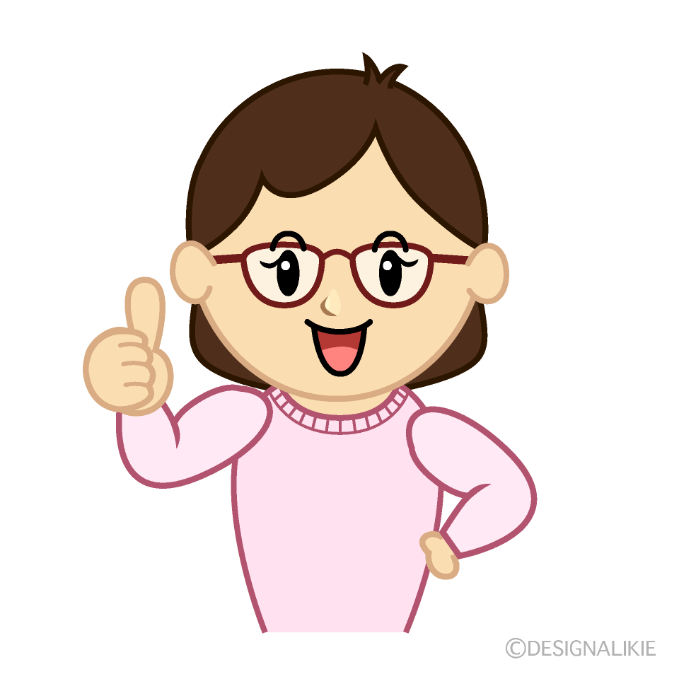 いいねするメガネ女性