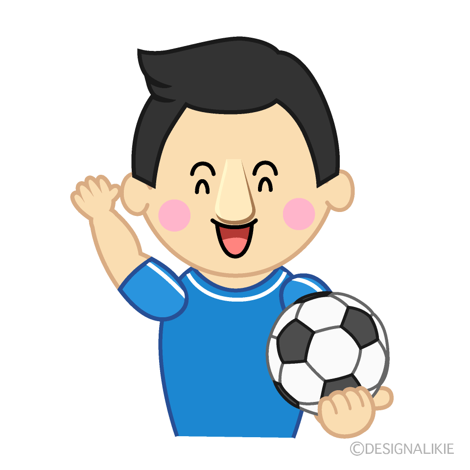 挨拶するサッカー選手