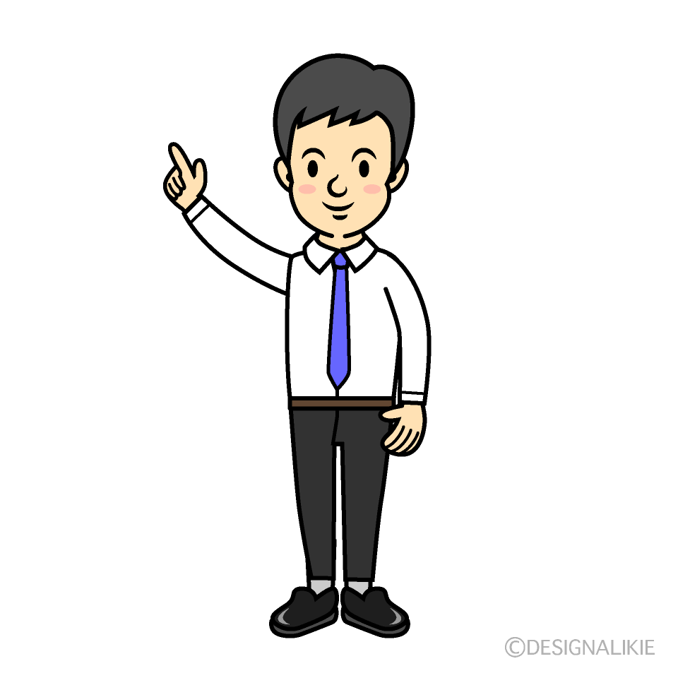 指差して説明するビジネスマン