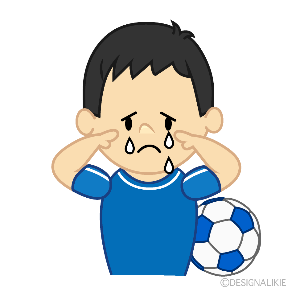 泣くサッカー少年
