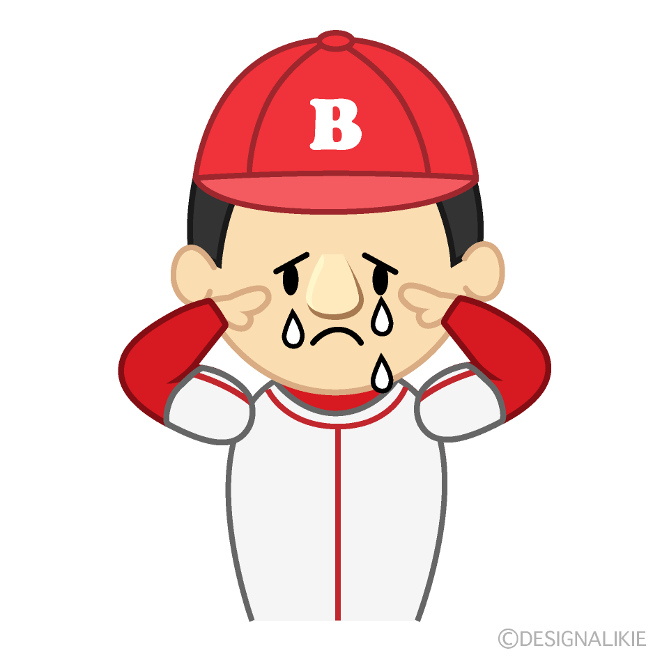泣く野球選手