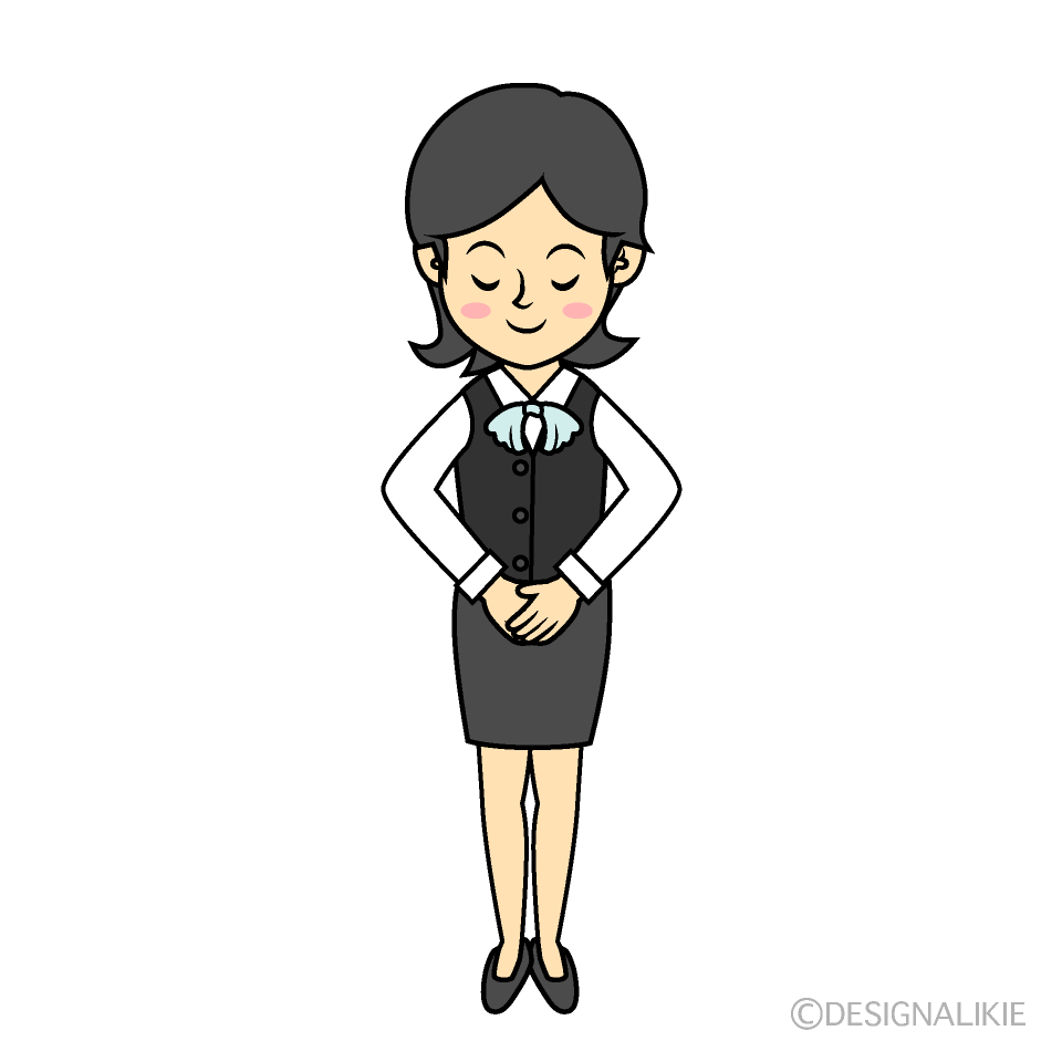 お辞儀する受付嬢