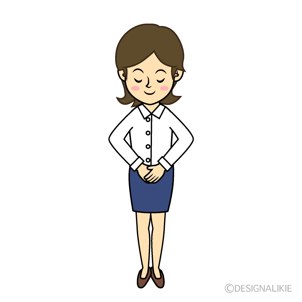 おじぎするOL