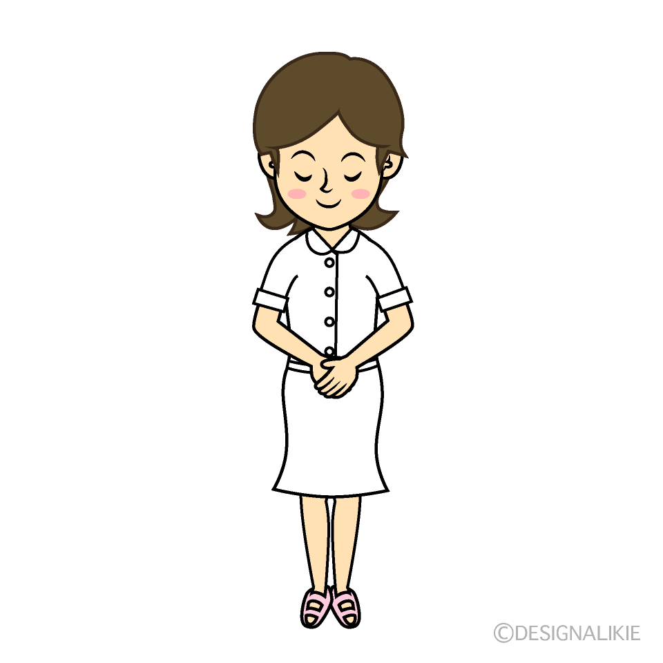 お辞儀する看護師