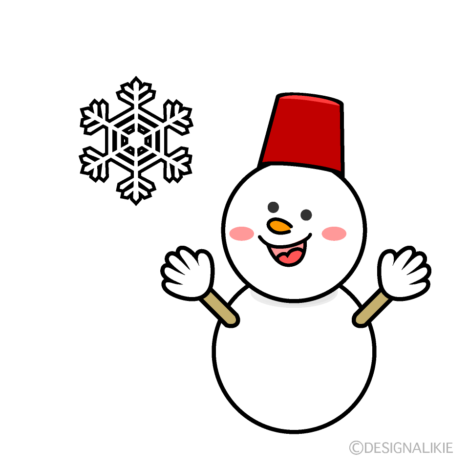 雪の結晶と雪だるま