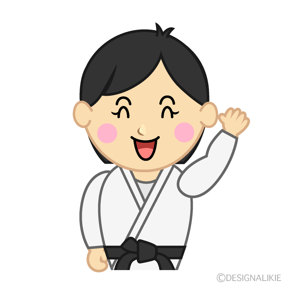 挨拶する柔道女子
