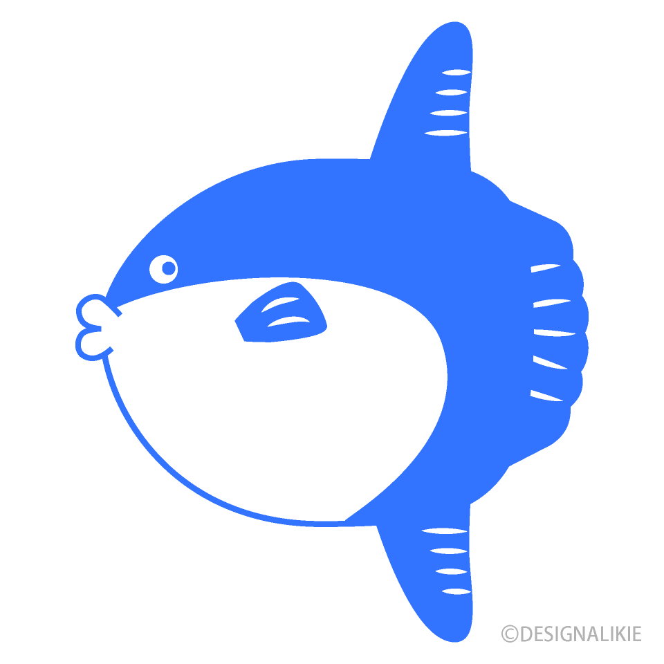 シンプルな青マンボウ