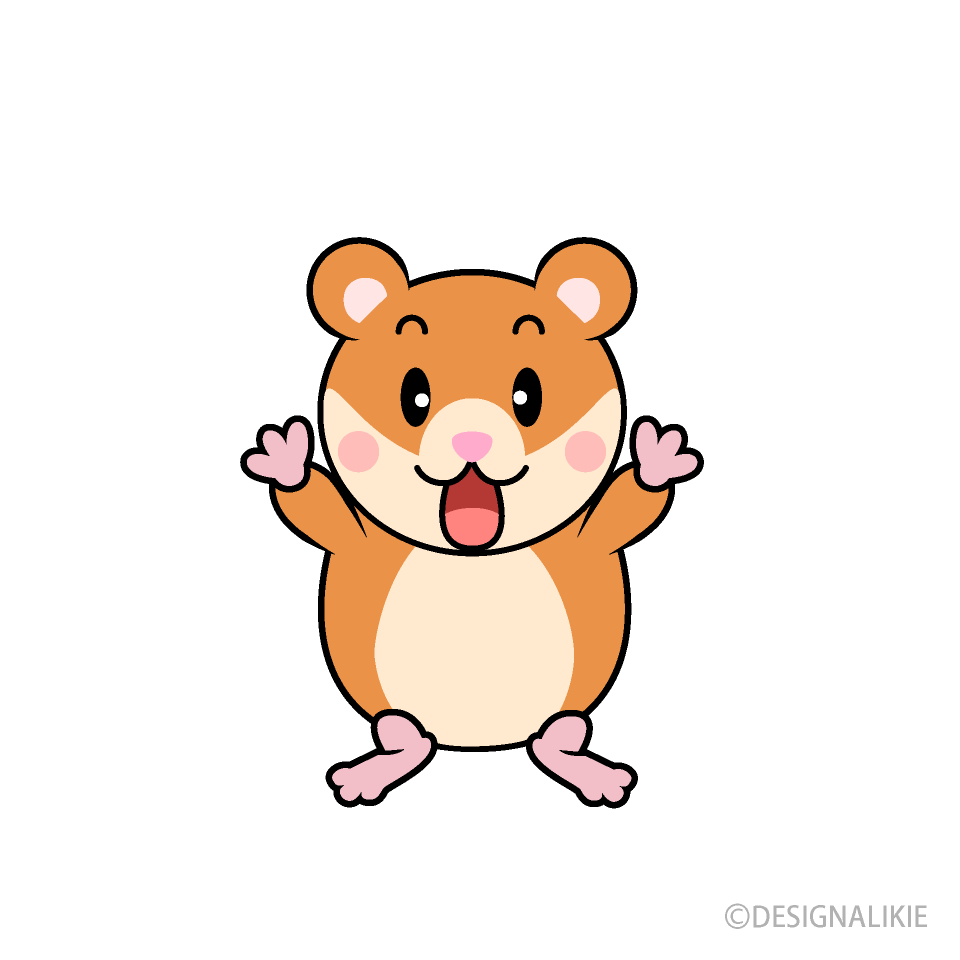驚くハムスターキャラ