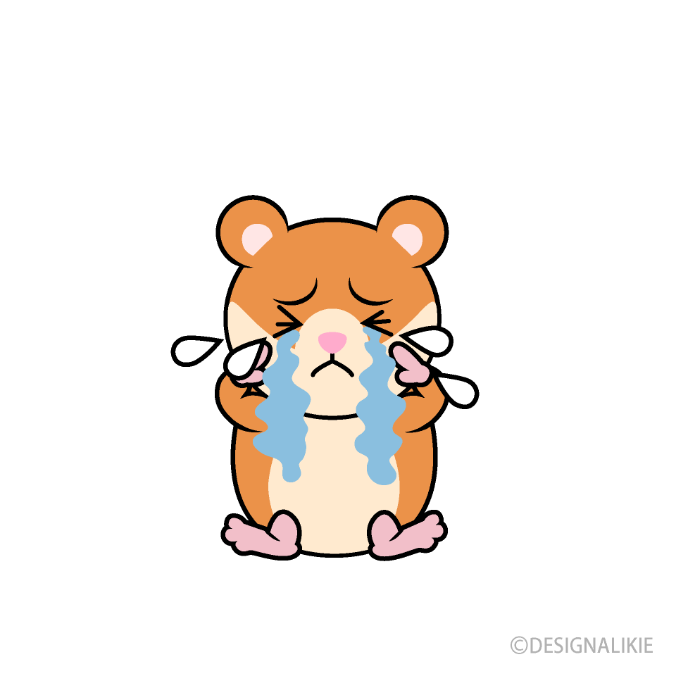 泣くハムスターキャラ