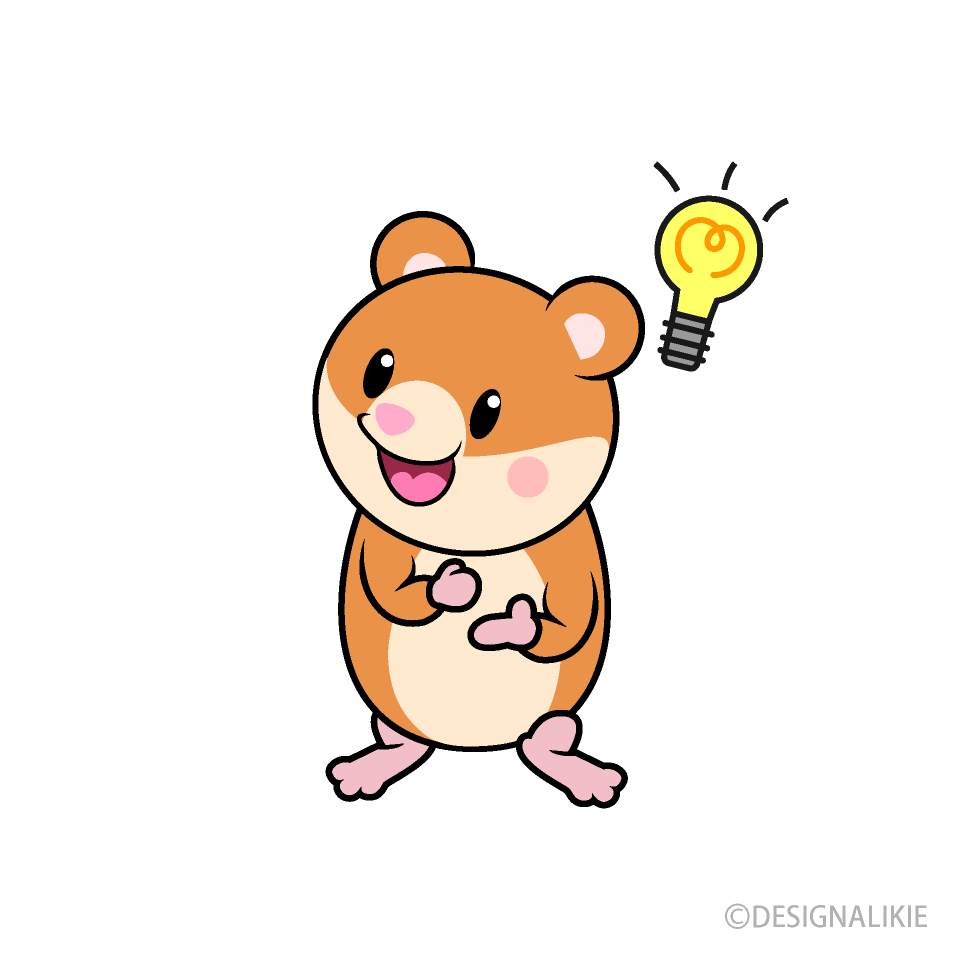 ひらめくハムスターキャラ