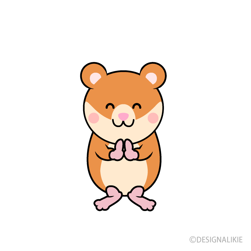 感謝するハムスターキャラ