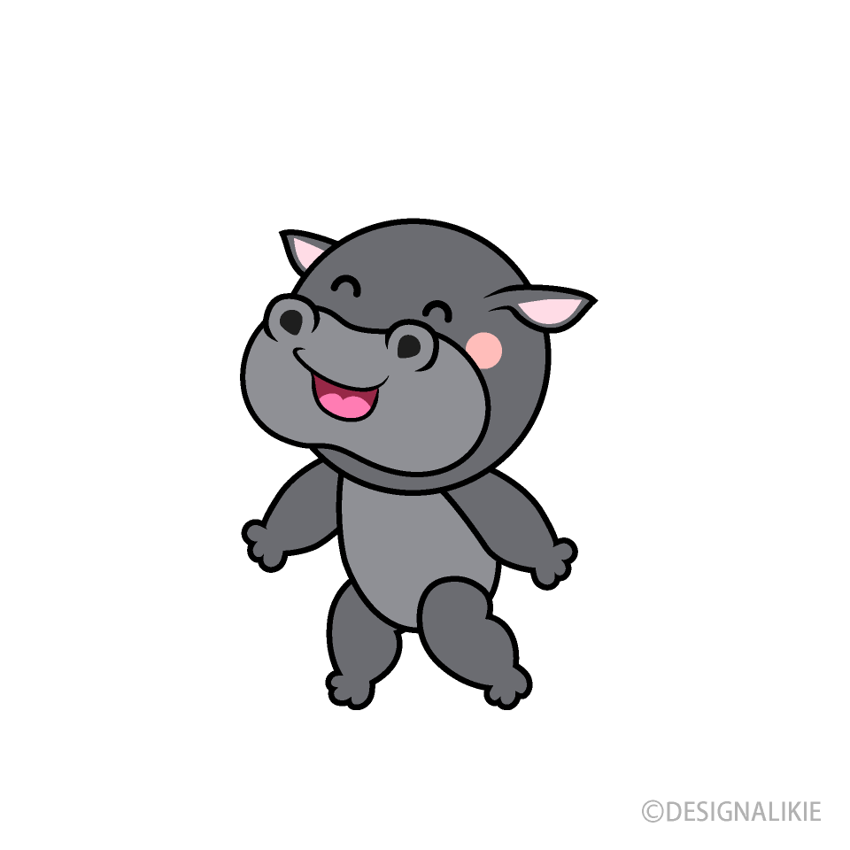 歩くカバキャラ