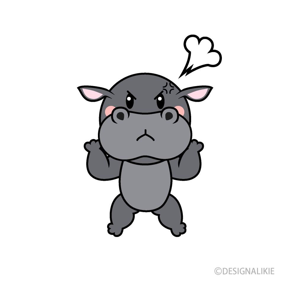 怒るカバキャラ
