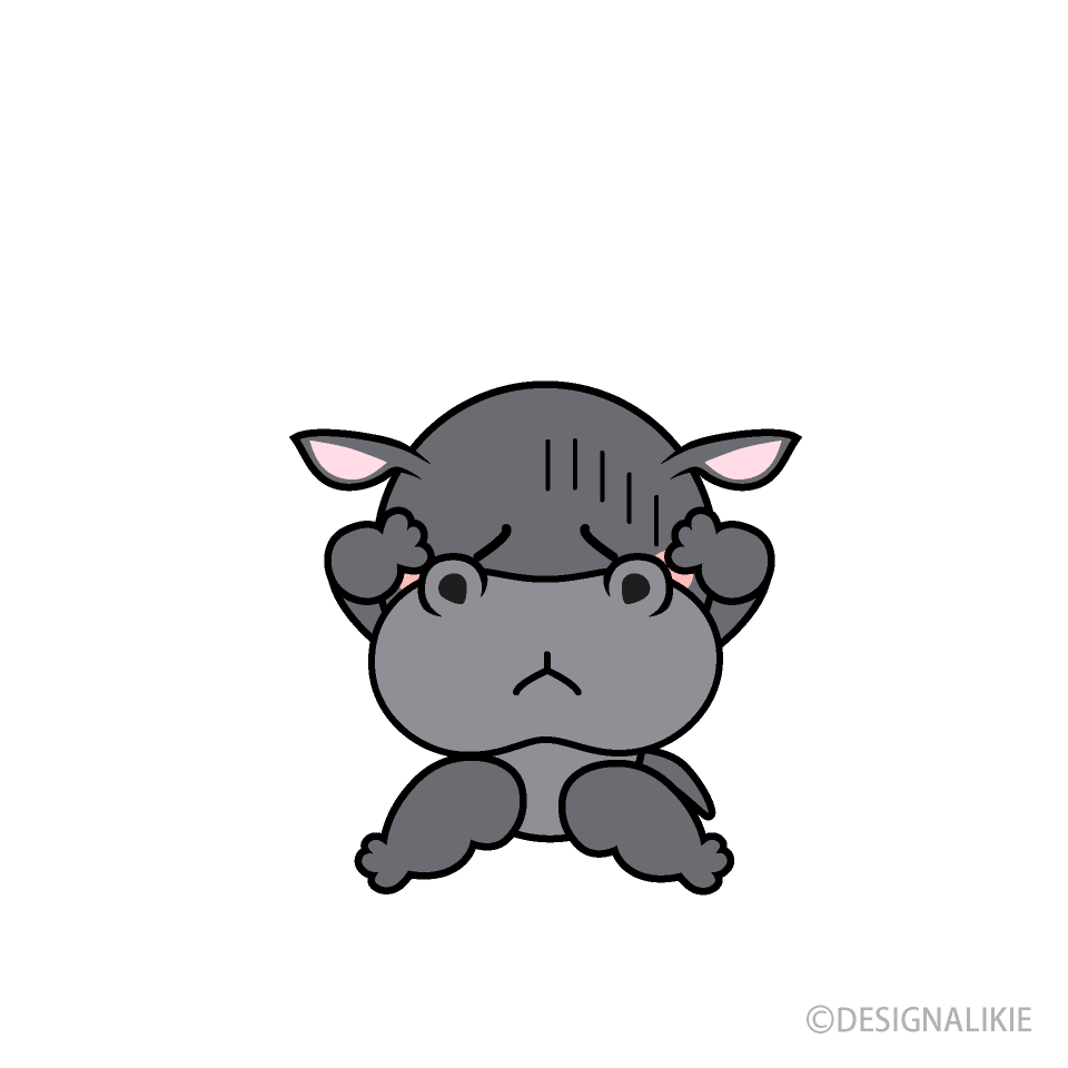 悩むカバキャラ