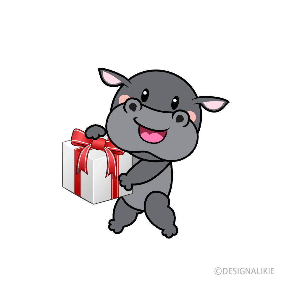 プレゼントするカバキャラ