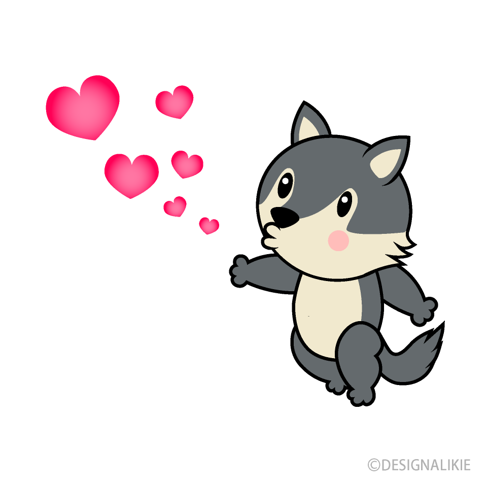 キスするオオカミキャラ