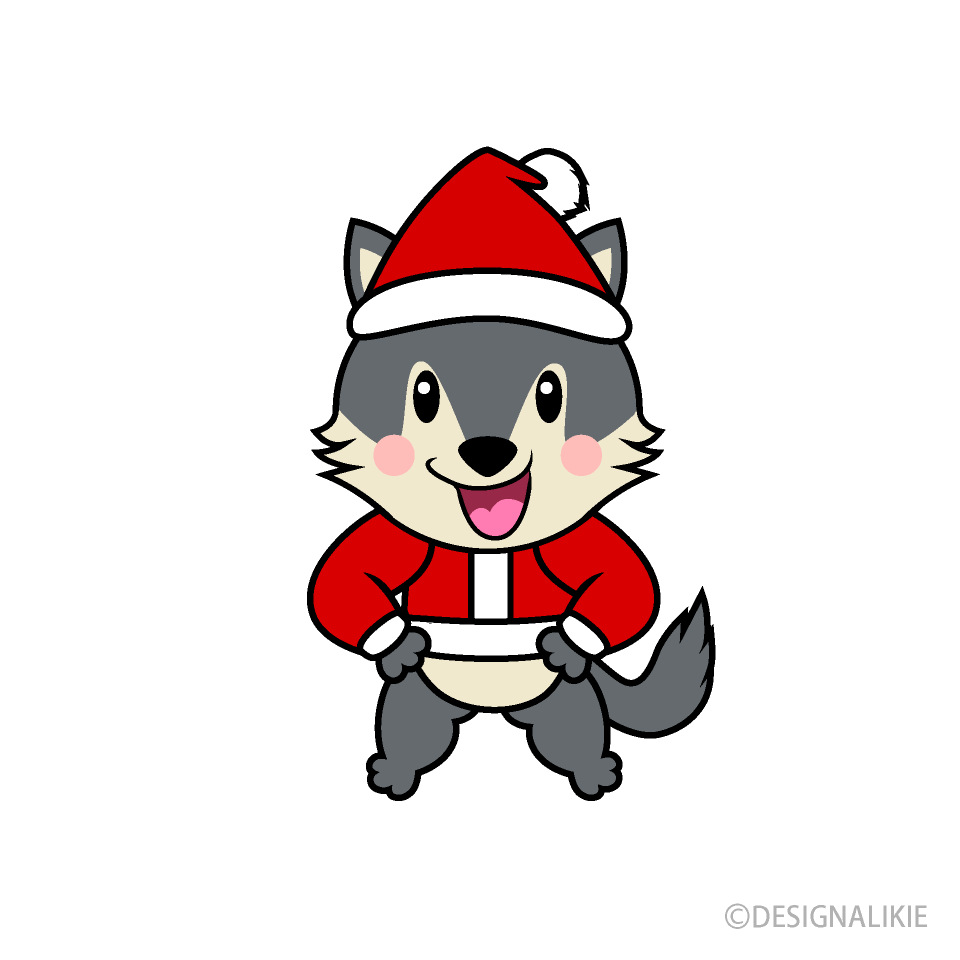 クリスマスのオオカミキャラ