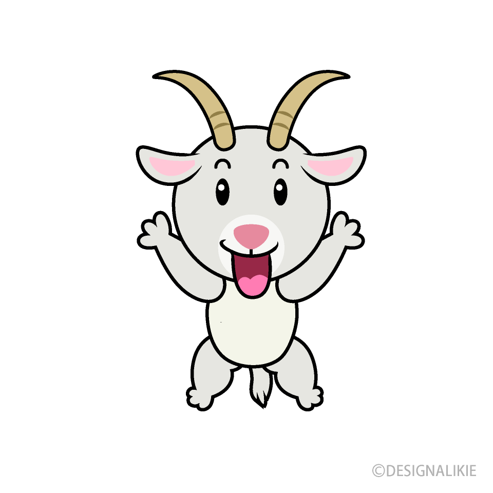 驚くヤギキャラ