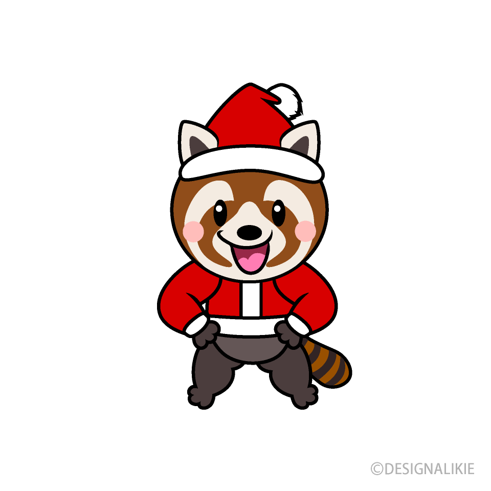 クリスマスのレッサーパンダキャラ