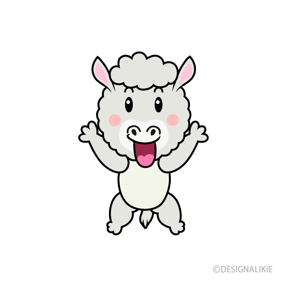 驚くアルパカキャラ