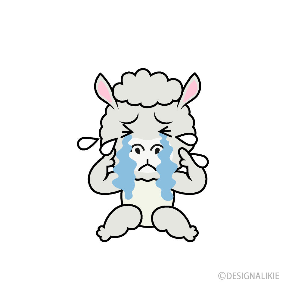 泣くアルパカキャラ