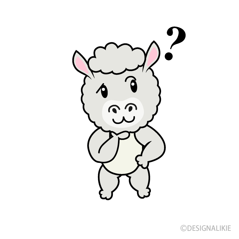 考えるアルパカキャラ